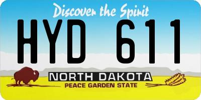 ND license plate HYD611