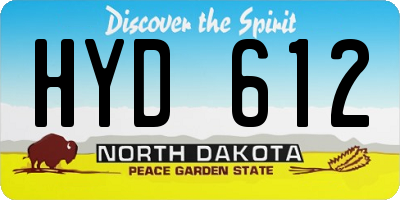 ND license plate HYD612