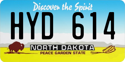 ND license plate HYD614
