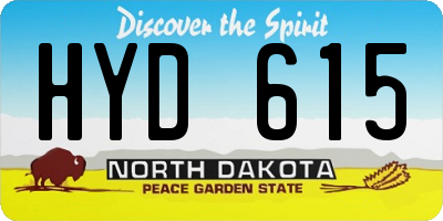 ND license plate HYD615