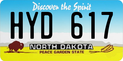 ND license plate HYD617