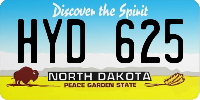 ND license plate HYD625