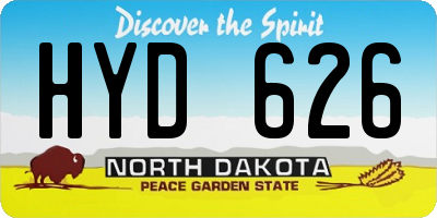 ND license plate HYD626