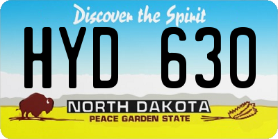 ND license plate HYD630