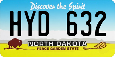 ND license plate HYD632