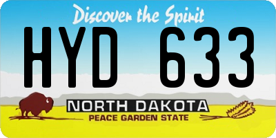 ND license plate HYD633