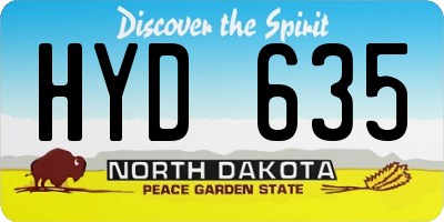 ND license plate HYD635