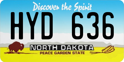 ND license plate HYD636