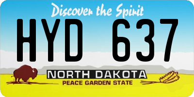 ND license plate HYD637