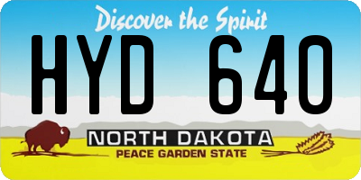 ND license plate HYD640