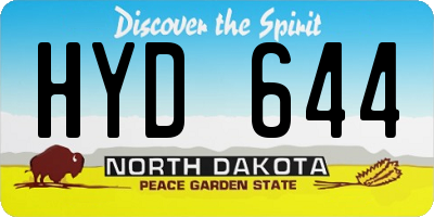ND license plate HYD644