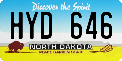 ND license plate HYD646