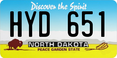 ND license plate HYD651