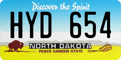 ND license plate HYD654