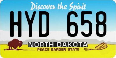 ND license plate HYD658