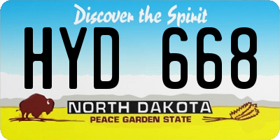 ND license plate HYD668