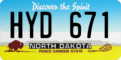 ND license plate HYD671