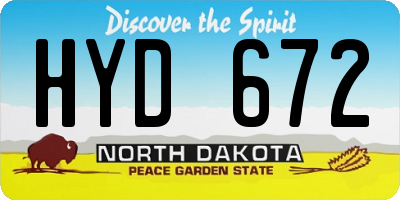 ND license plate HYD672