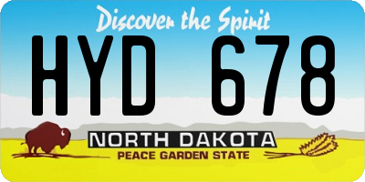 ND license plate HYD678