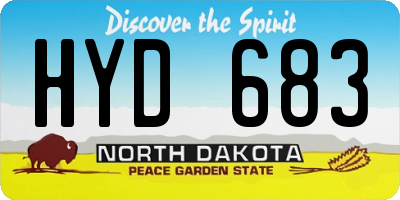 ND license plate HYD683