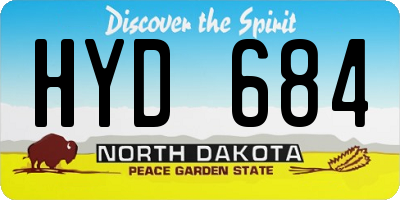 ND license plate HYD684