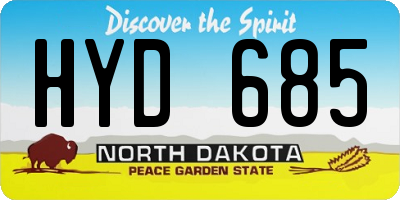 ND license plate HYD685