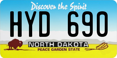 ND license plate HYD690