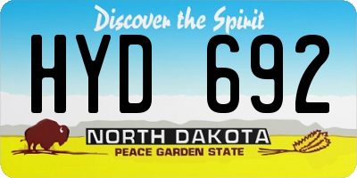ND license plate HYD692