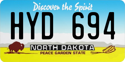 ND license plate HYD694
