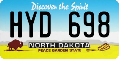 ND license plate HYD698
