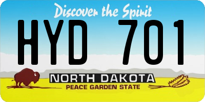ND license plate HYD701