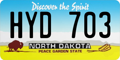 ND license plate HYD703