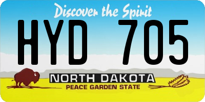 ND license plate HYD705