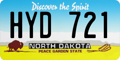 ND license plate HYD721
