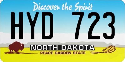 ND license plate HYD723