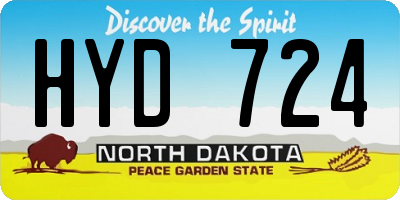 ND license plate HYD724