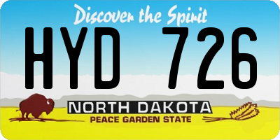 ND license plate HYD726
