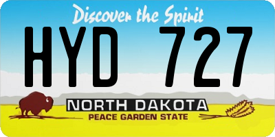 ND license plate HYD727