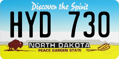 ND license plate HYD730