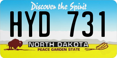 ND license plate HYD731