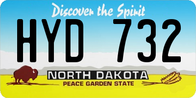 ND license plate HYD732