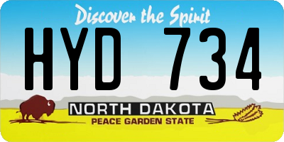 ND license plate HYD734
