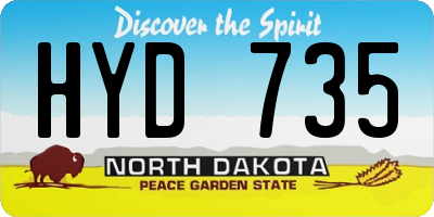 ND license plate HYD735