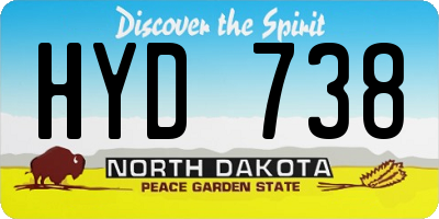 ND license plate HYD738