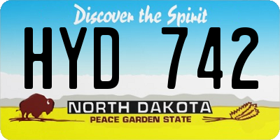 ND license plate HYD742