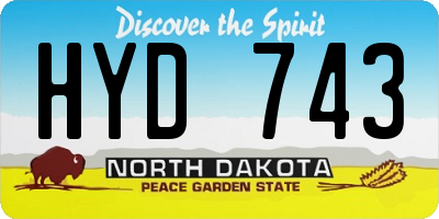 ND license plate HYD743