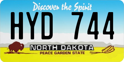 ND license plate HYD744