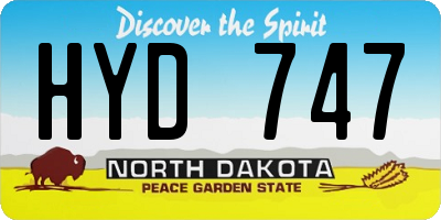 ND license plate HYD747