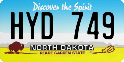 ND license plate HYD749