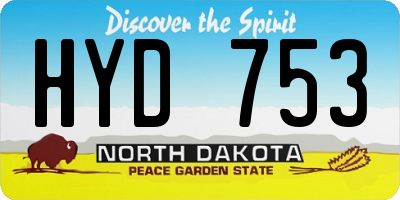 ND license plate HYD753